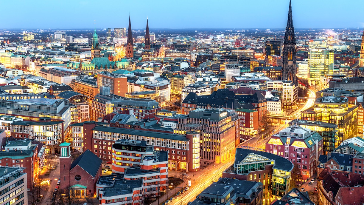 Aerial view of St Pauli Hamburg