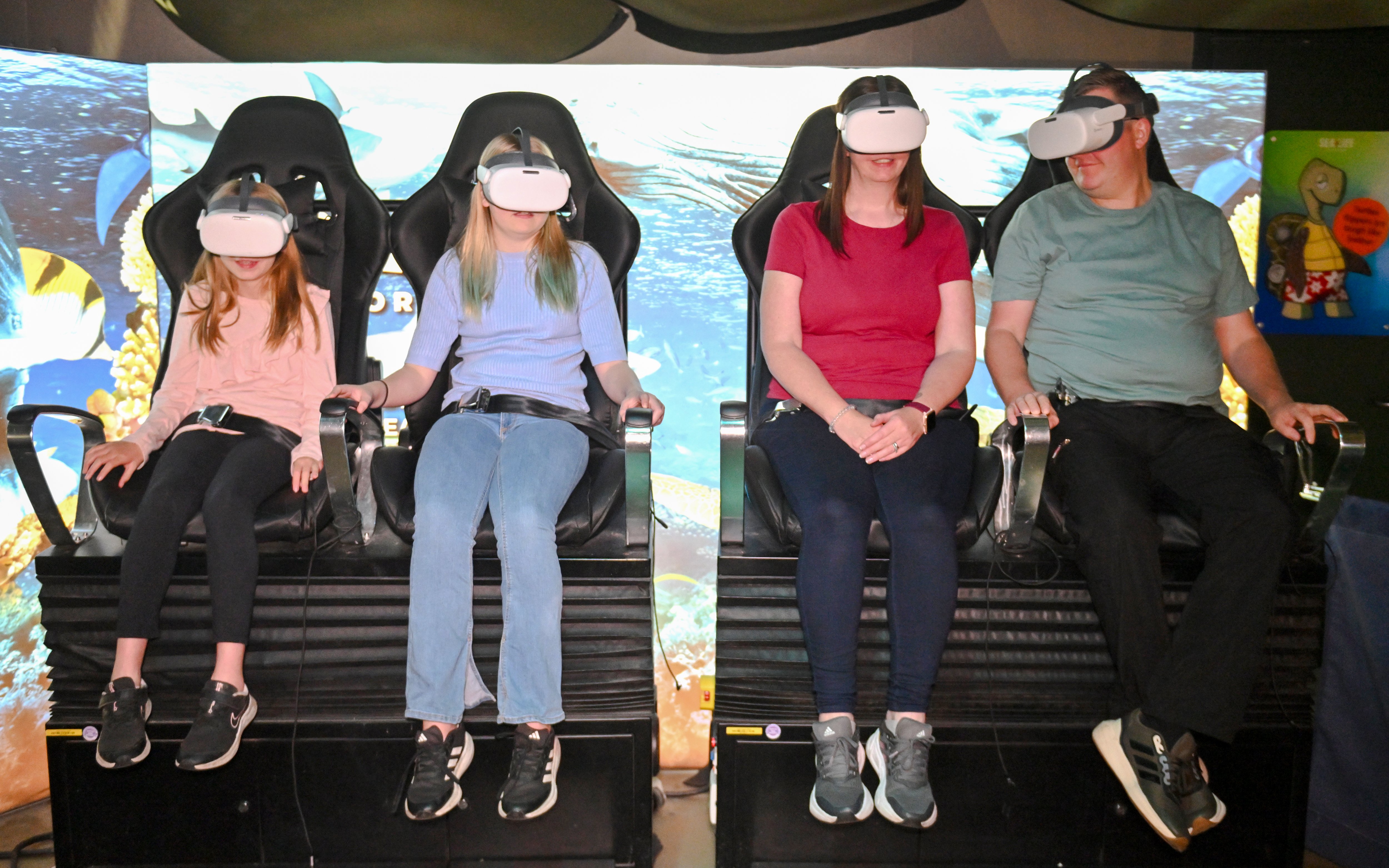Guests experiencing virtual reality at SEA Life Manchester.