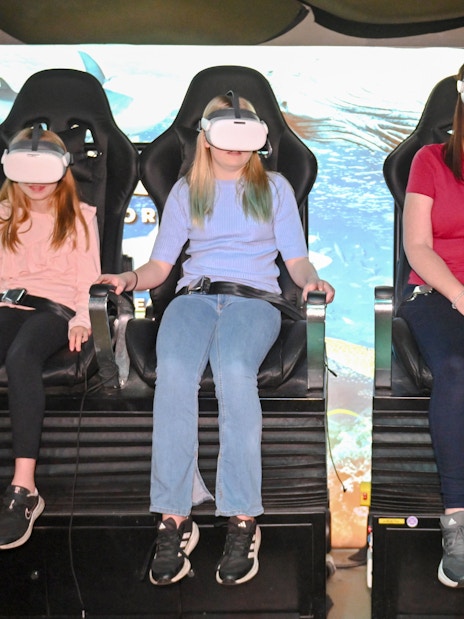Guests experiencing virtual reality at SEA Life Manchester.