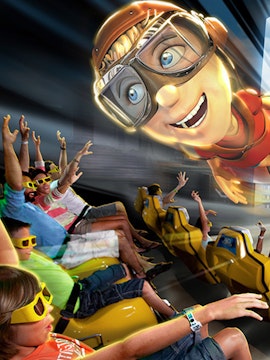 Visitors enjoying a 4D ride experience at Katmandu Park.