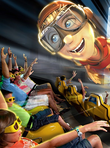 Visitors enjoying a 4D ride experience at Katmandu Park.