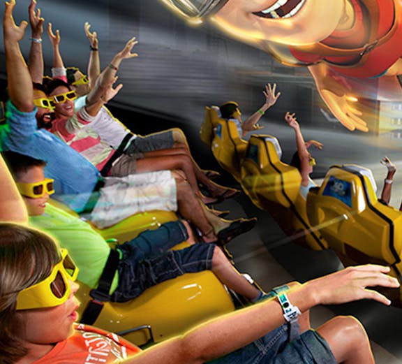 Visitors enjoying a 4D ride experience at Katmandu Park.