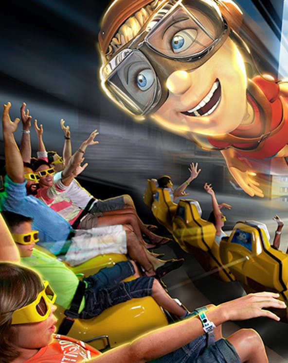 Visitors enjoying a 4D ride experience at Katmandu Park.