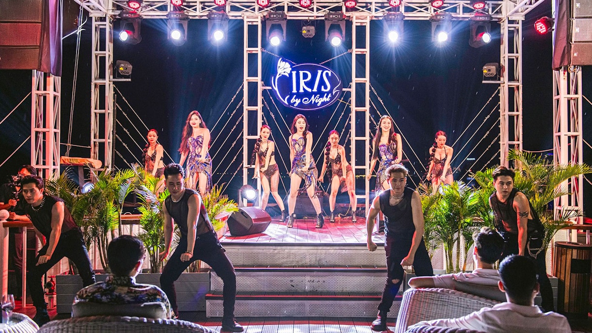 Performers on stage during Ha Long Bay 5-Star Cruise night show.