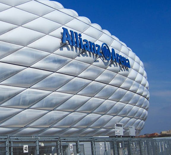 Allianz Arena exterior in Munich, Germany.