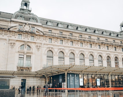Orsay Museum exterior with ornate architecture and entrance in Paris, France.