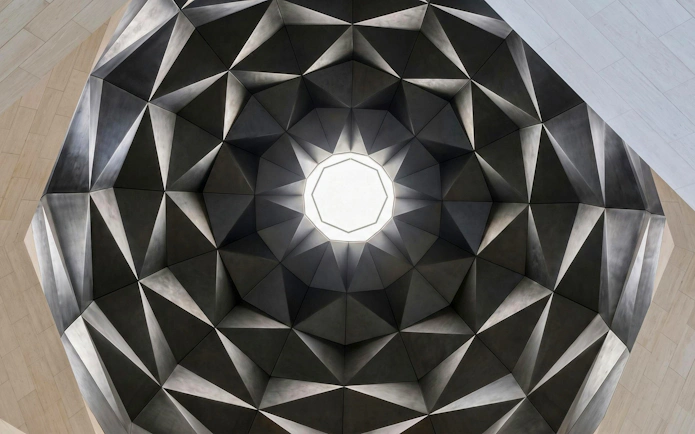 Geometric ceiling design at Museum of Islamic Art, Doha.