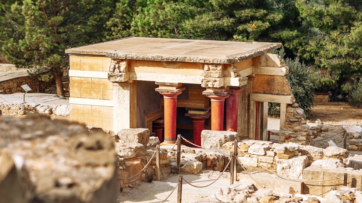 North Lustral Basin at Knossos Palace, ancient Minoan ceremonial site in Crete, Greece.