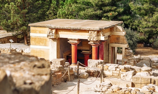 North Lustral Basin at Knossos Palace, ancient Minoan ceremonial site in Crete, Greece.