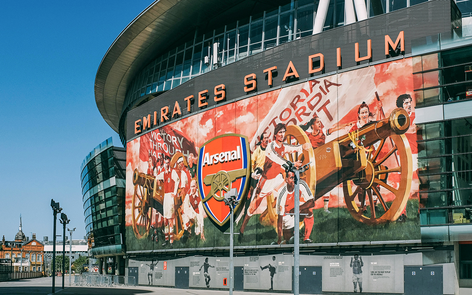 Outside the Emirates Stadium in London