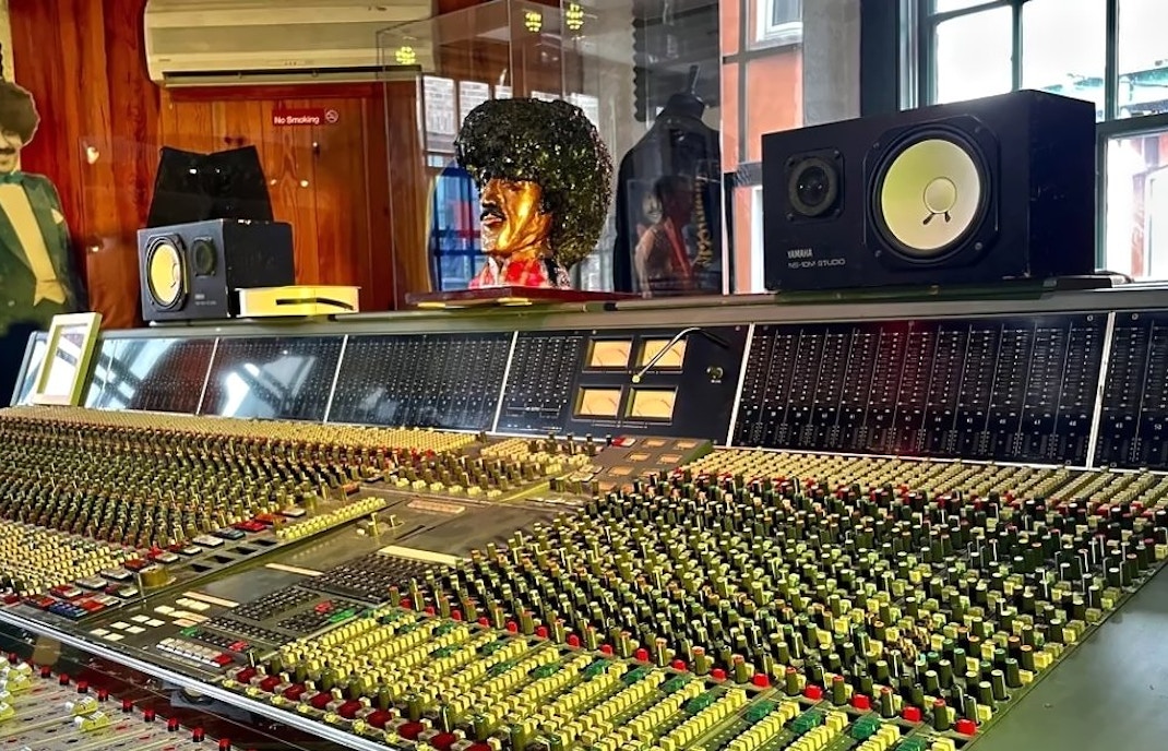 Recording studio mixing console at Irish Rock N Roll Museum Experience, Dublin.