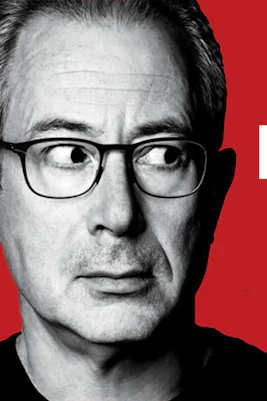 Ben Elton Live show poster with microphone graphic.