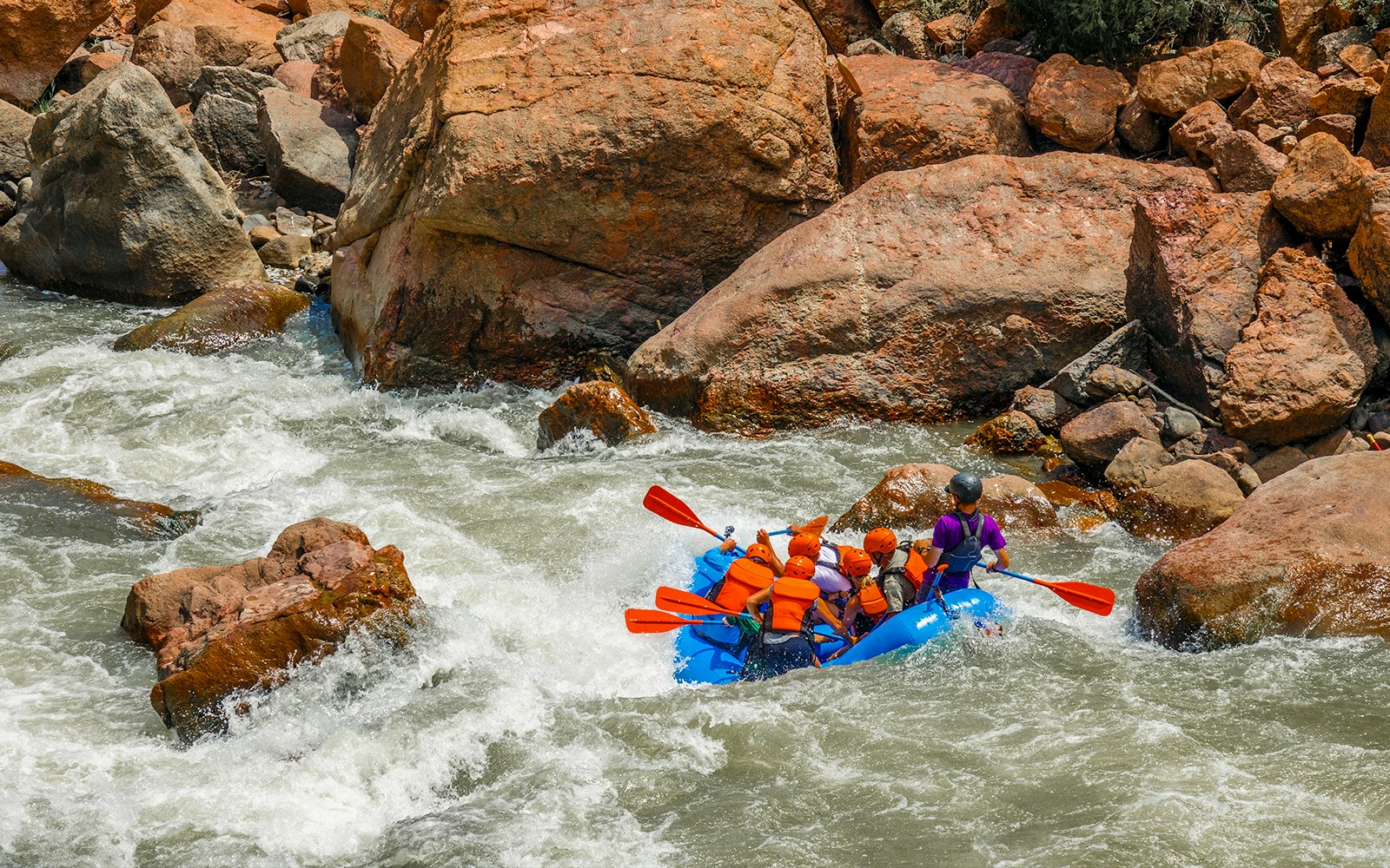 Colorado River rafting adventure in Grand Canyon with scenic canyon views.
