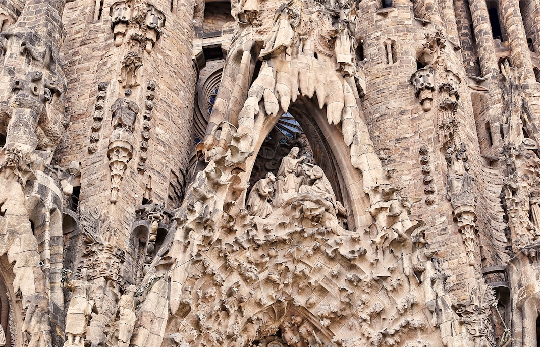 Sagrada Familia Glory Facade in Barcelona showcasing intricate architectural details.