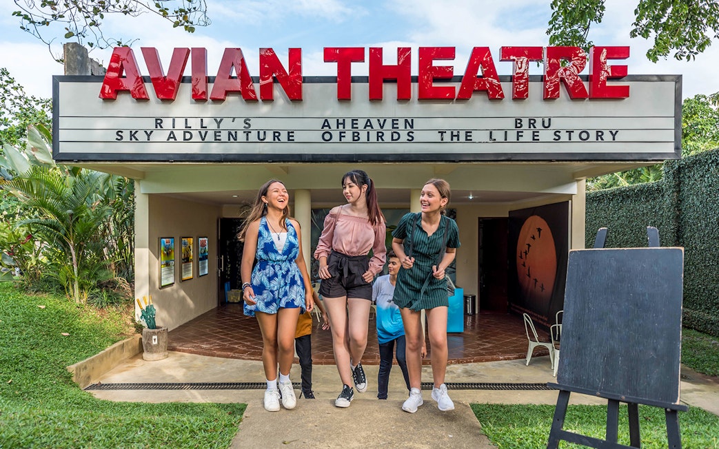 Visitors at Avian Theatre entrance, Bali Bird Park.