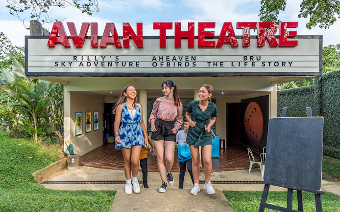 Visitors at Avian Theatre entrance, Bali Bird Park.