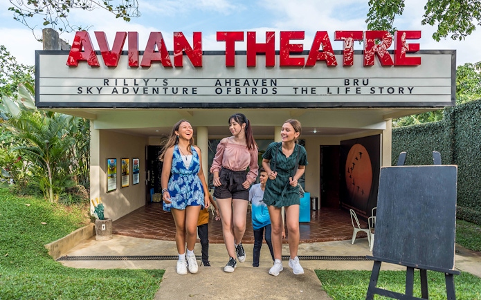 Visitors at Avian Theatre entrance, Bali Bird Park.