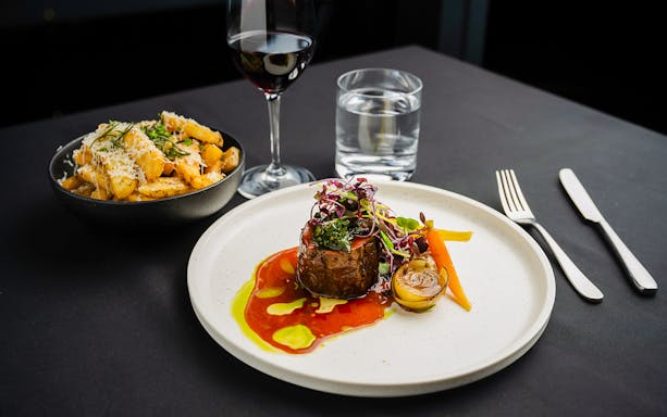 Melbourne Skydeck dining experience with city skyline view.
