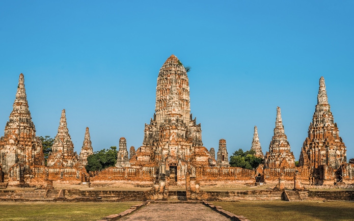 Ancient temple ruins at Ayutthaya, Thailand, featured on the Grand Pearl River Cruise tour.