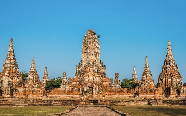 Ancient temple ruins at Ayutthaya, Thailand, featured on the Grand Pearl River Cruise tour.