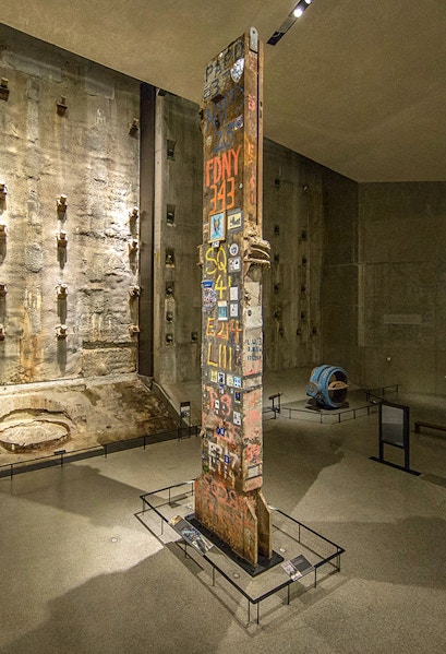 #Steel beam with FDNY graffiti at 9/11 Memorial Museum, New York City.
