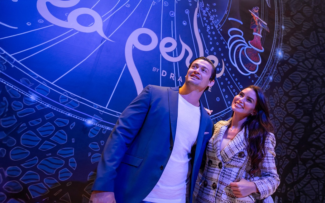 Guests enjoying La Perle show entrance during Dubai Canal Cruise experience.