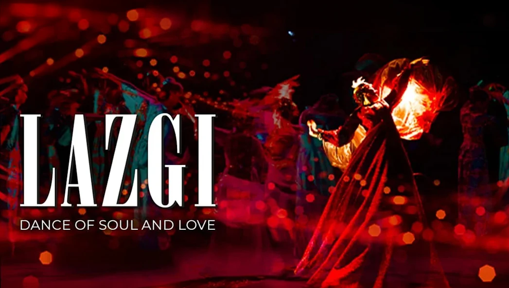 Lazgi dancers performing under vibrant lights, showcasing the Dance of Soul and Love.