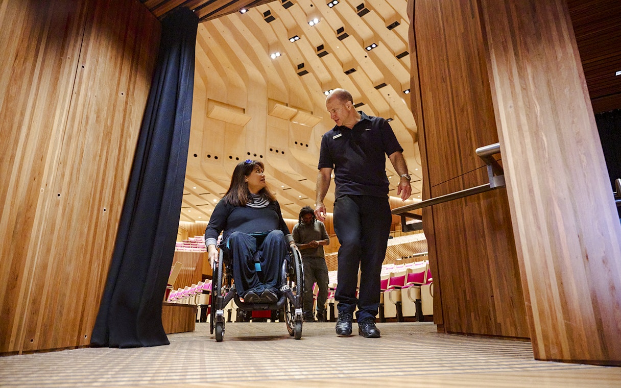 Guided tour with mobility access at Sydney Opera House.