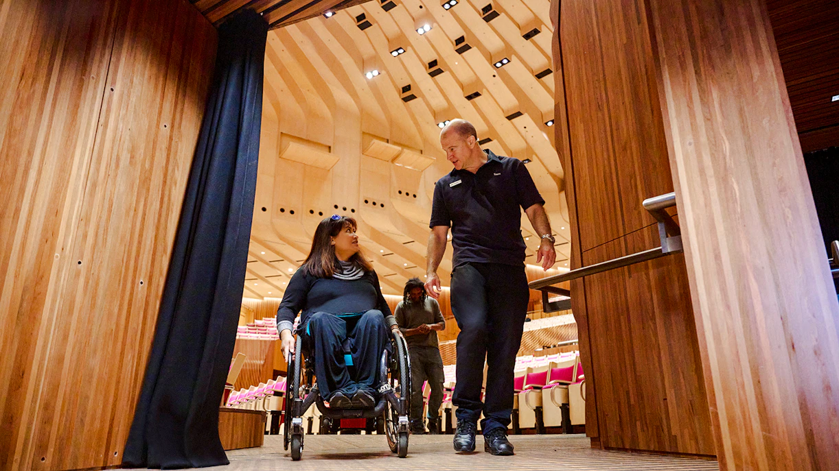 Guided tour with mobility access at Sydney Opera House.
