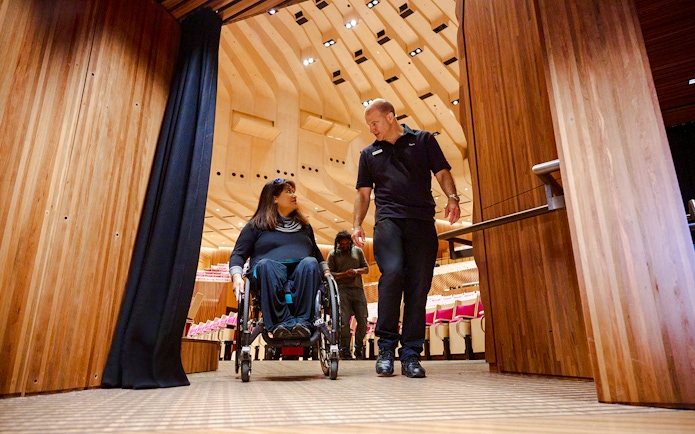 Guided tour with mobility access at Sydney Opera House.