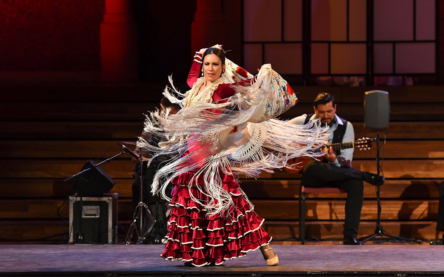 Flamenco dancer performing at Palau de La Música Catalana, Barcelona.