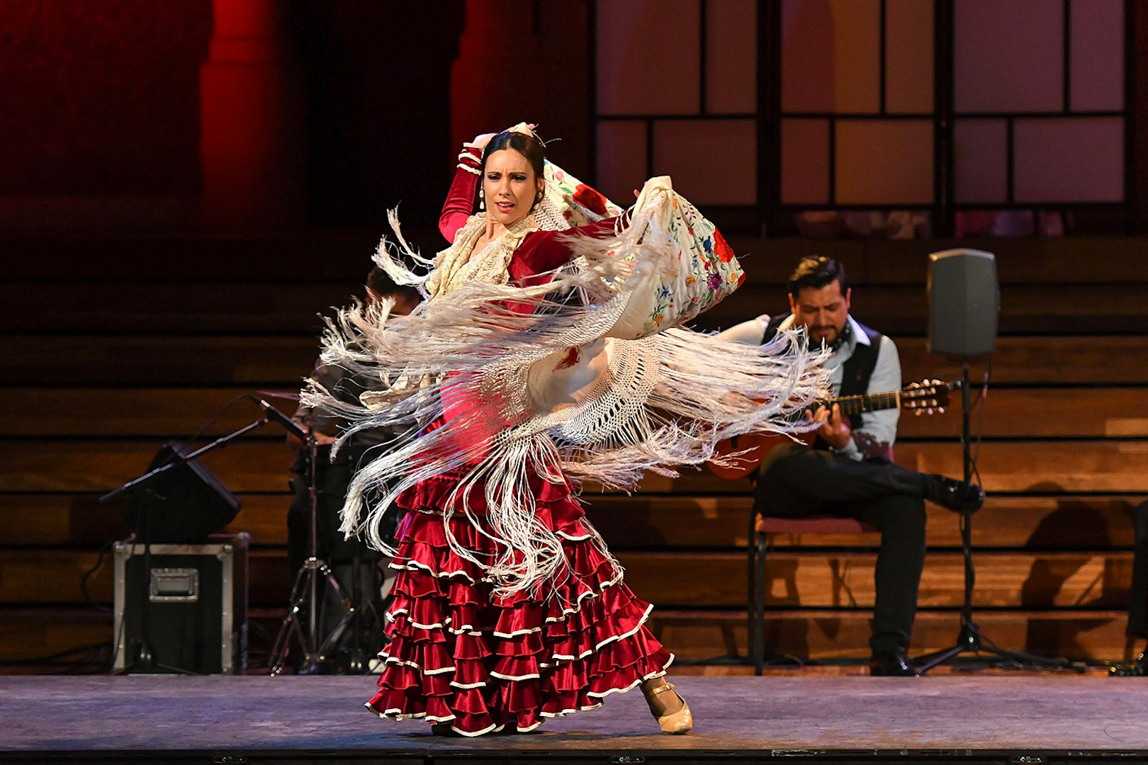 Flamenco dancer performing at Palau de La Música Catalana, Barcelona.