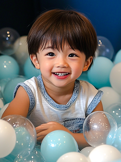 Child playing in a ball pit at KidZania Singapore.
