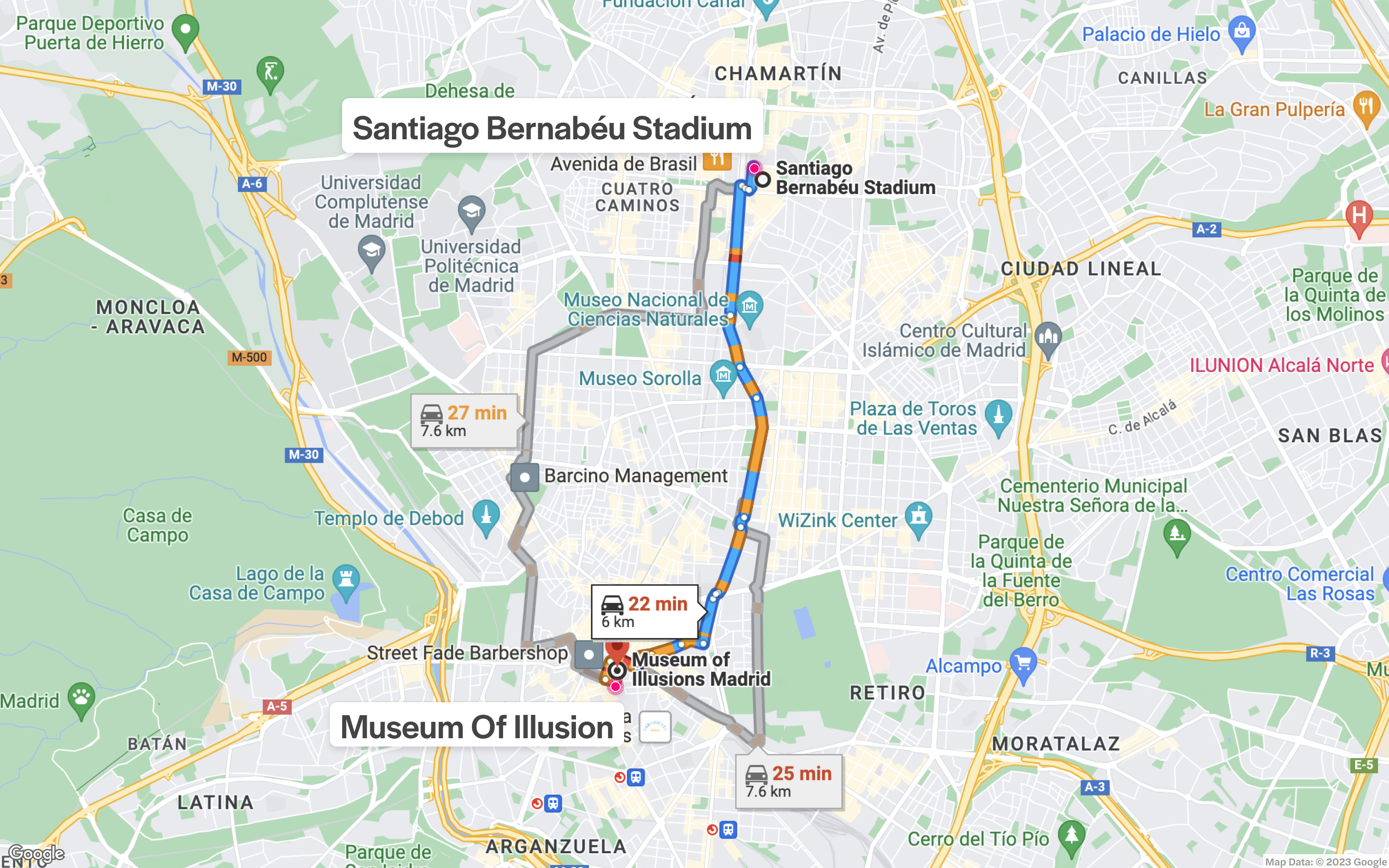 Getting to Museum of Illusion Madrid by Driving