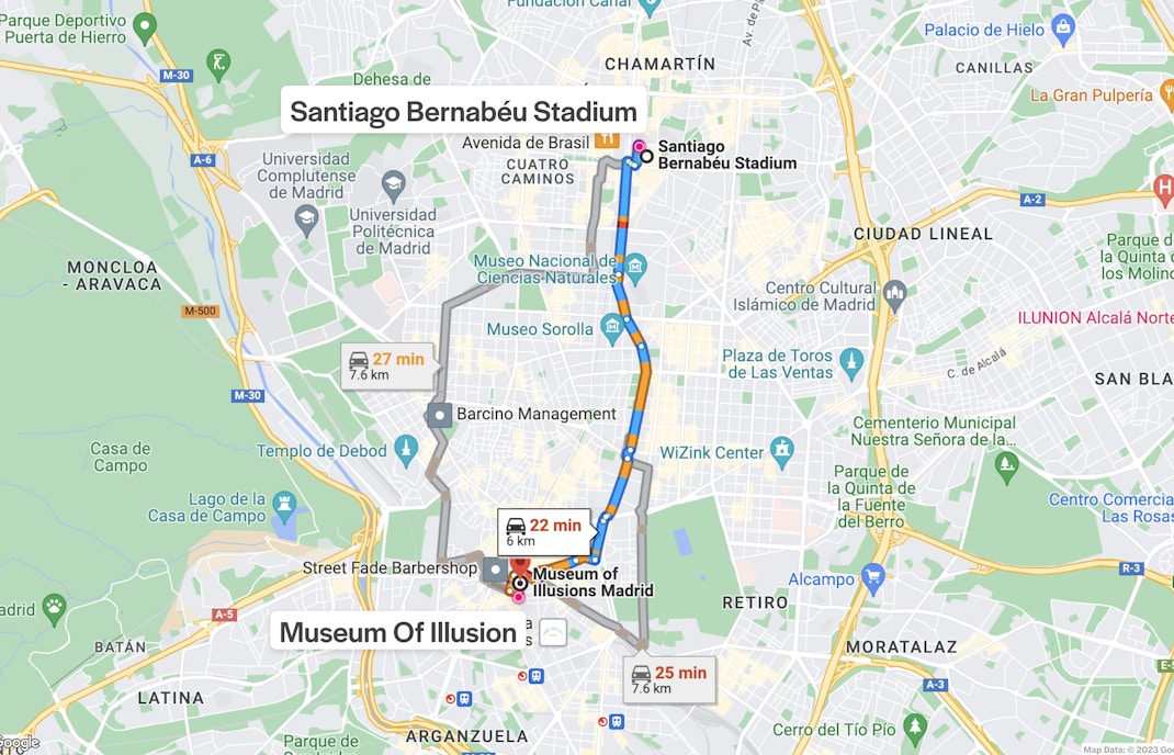 Getting to Museum of Illusion Madrid by Driving