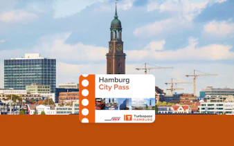 Hamburg City Pass with St. Michael's Church and city skyline in the background.
