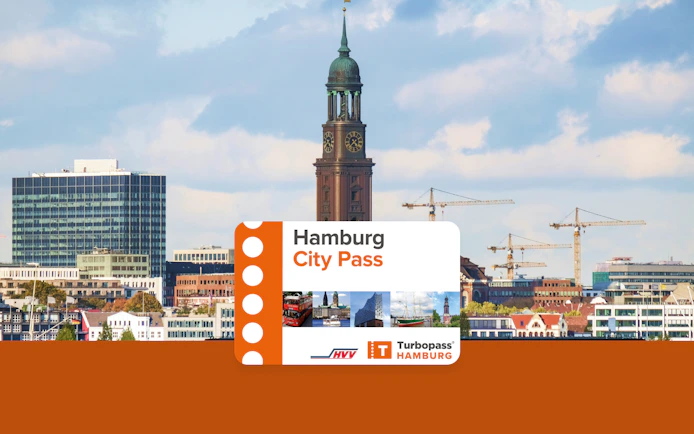 Hamburg City Pass with St. Michael's Church and city skyline in the background.