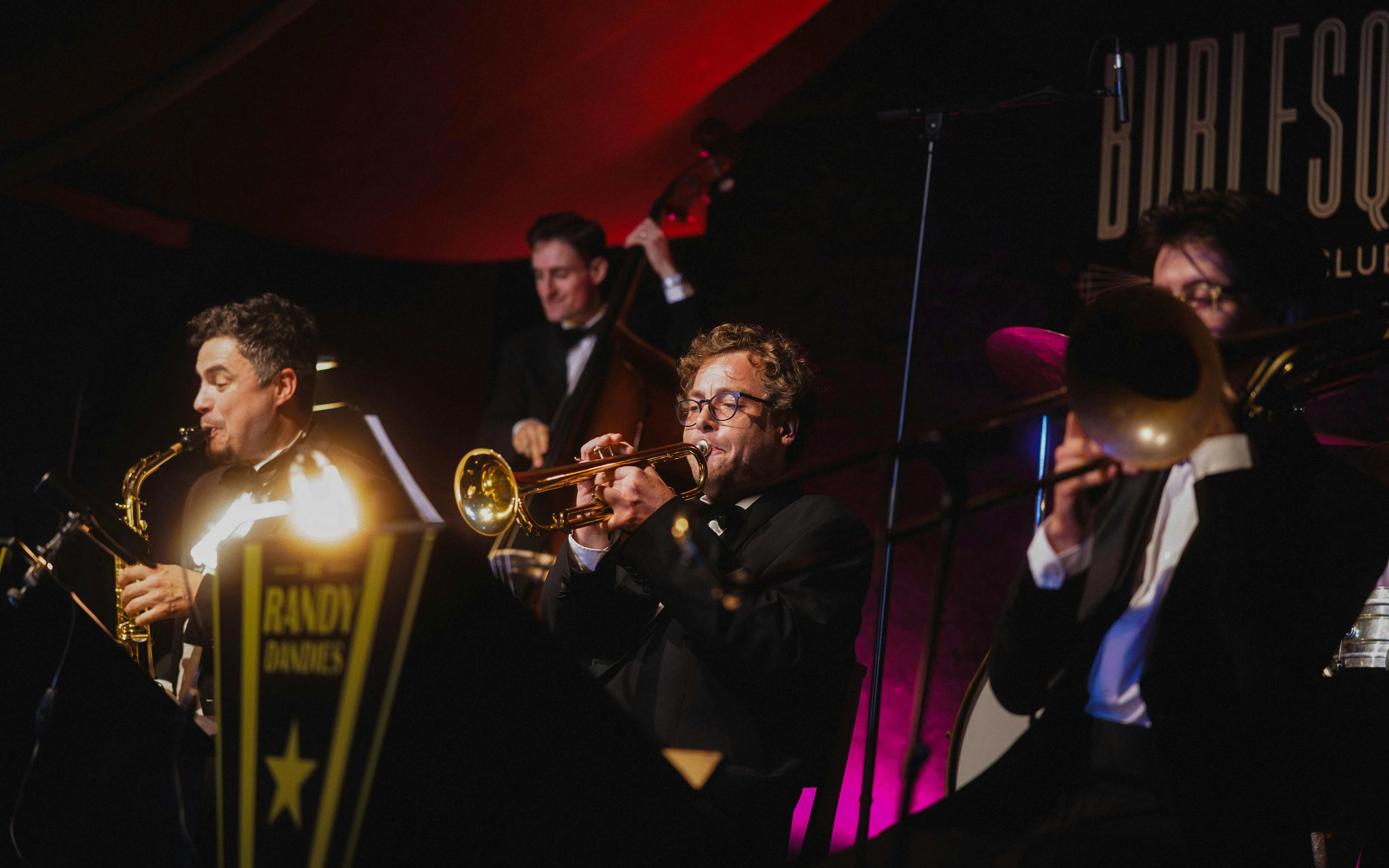 Musicians performing at Burlesque Dinner Club, Vienna.