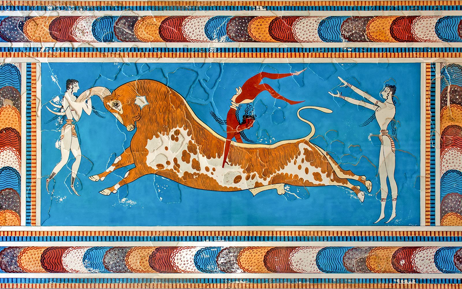 Bull-Leaping Fresco inside Knossos Palace
