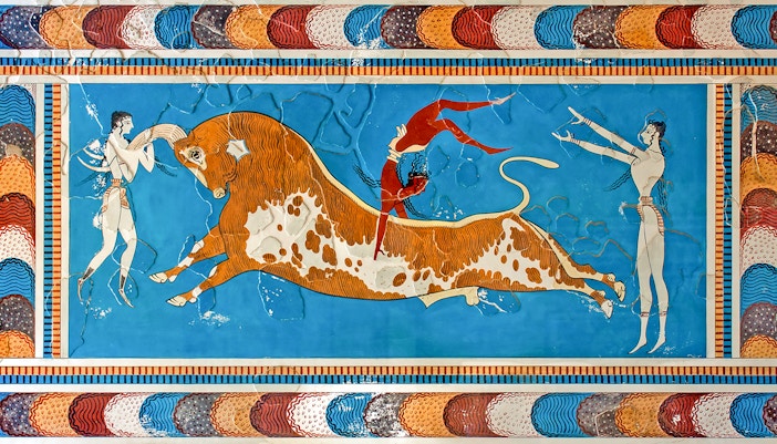 Bull-Leaping Fresco inside Knossos Palace