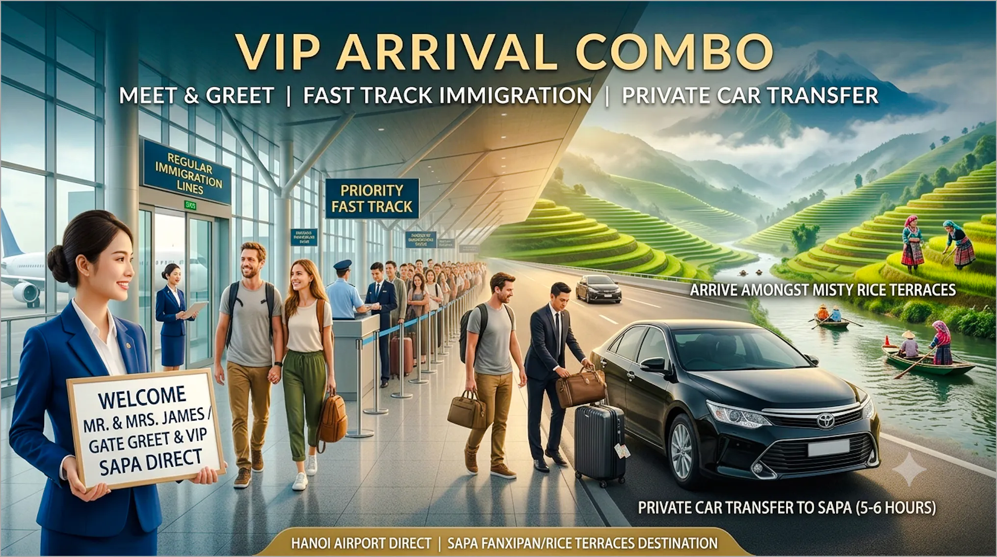 Hanoi Noi Bai Airport Arrival Fast-Track Meet & Greet + Private Transfer to Sapa