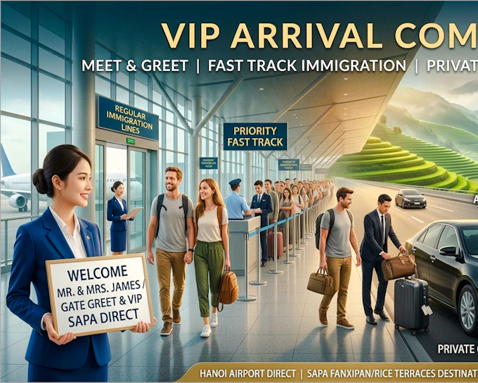 Hanoi Noi Bai Airport Arrival Fast-Track Meet & Greet + Private Transfer to Sapa