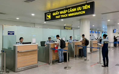 Fast track immigration service at Cam Ranh International Airport, Nha Trang.