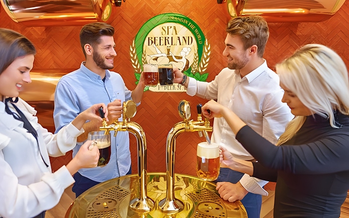 Guests enjoying unlimited beer at Spa Beerland.