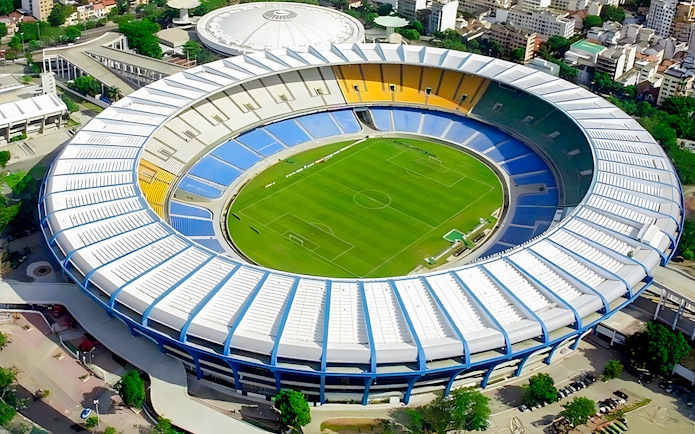 Aerial view of Maracanã Stadium in Rio de Janeiro, Brazil.