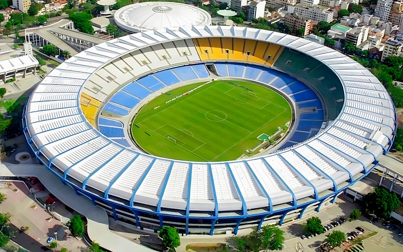 Aerial view of Maracanã Stadium in Rio de Janeiro, Brazil.