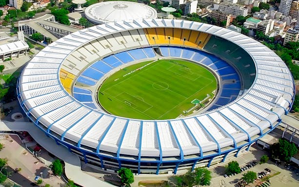 Aerial view of Maracanã Stadium in Rio de Janeiro, Brazil.