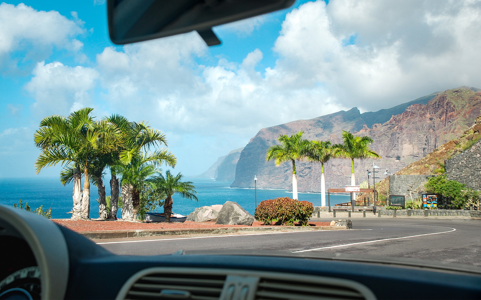 driving on Los Gigantes road spain