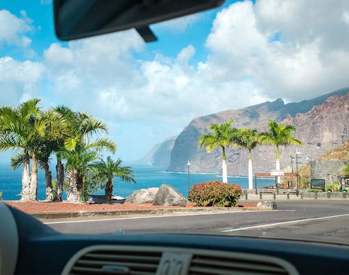 driving on Los Gigantes road spain