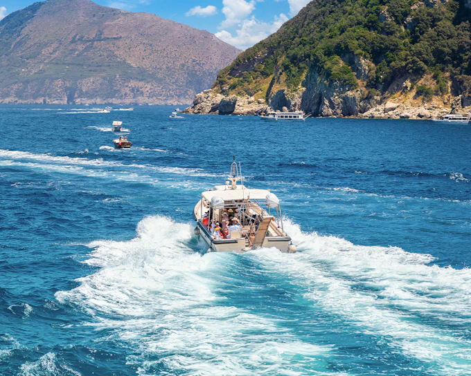 From Capri: Island Boat Tour with Blue Grotto Entry